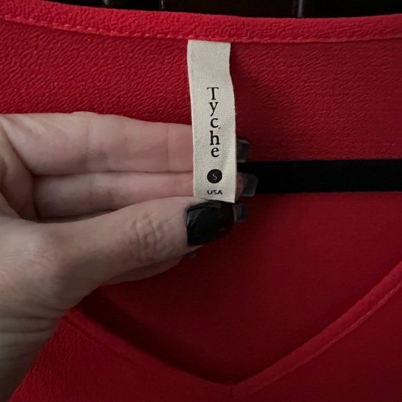 Tyche Ruffled Sleeve Blouse - Color Red Size Small - Picture 3 of 3